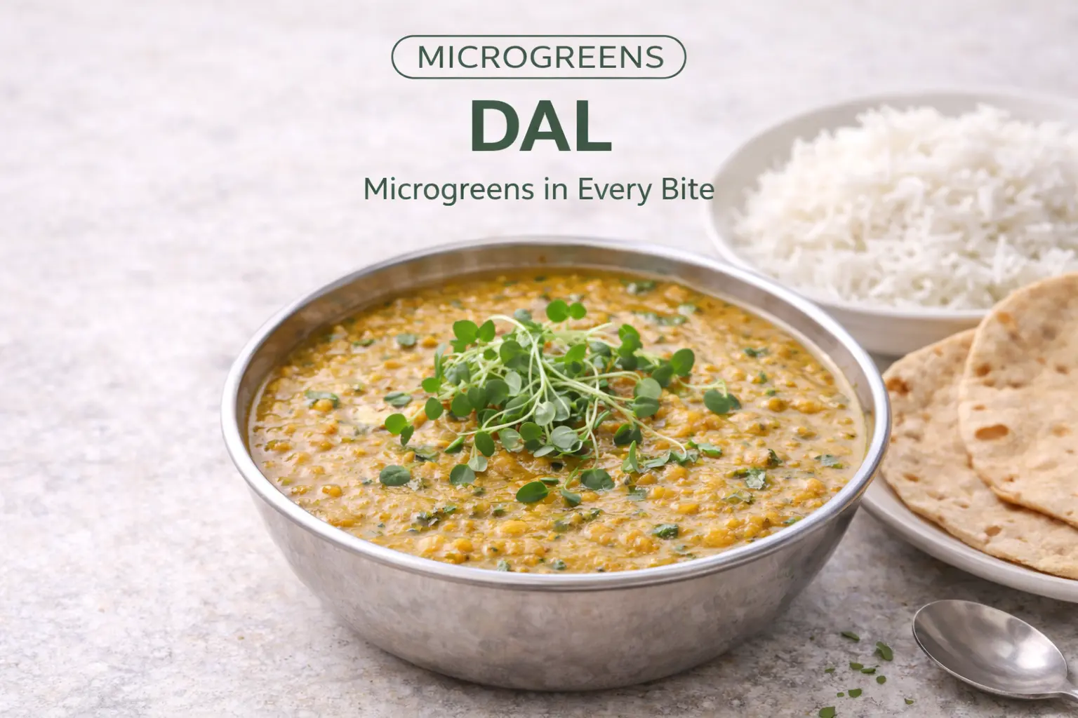 Dal with Microgreens
